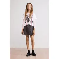 Desigual , T-shirt combinata con gatti, Bambini, Rosso, 9/10