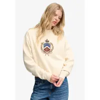 Superdry per donna. W2012721A Felpa Crest Loose beige (M), Casual, Cotone, Manica lunga