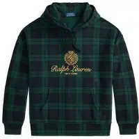 Ralph Lauren per uomo. 710B28746001 Felpa con cappuccio a quadri blackwatch (L), Casual, Multicolore, Cotone, Manica lunga