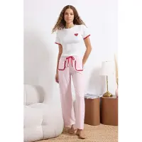 Trendyol Pigiama rosa / porpora / bianco