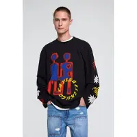 Desigual , T-shirt con stampa drago, Uomo, Cotone, Nero, XL
