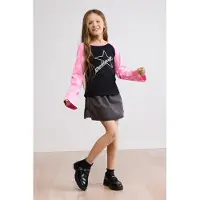 Desigual , Maglietta stelle logo, Bambini, Cotone, Nero, 11/12
