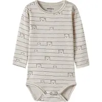 Name it Tutina / body per bambino 'NBMNALAS' marrone scuro / grigio chiaro