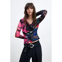 Desigual , T-shirt in maglia stampata M. C. Lacroix, Donna, Poliestere, XL