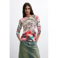 Desigual , Maglione stampato leggero, Donna, Rosso, XS