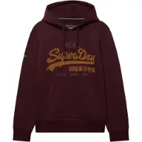 Superdry per uomo. M2014568A Felpa con cappuccio Heritage Relaxed color bordeaux (L), Casual, Cotone