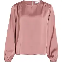 Vila Vienna Round Neck Top A Maniche Lunghe