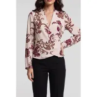 Guess Marciano GUESS Denise V Neck Wrap L Floral Paysley Ice C Taglia: 44 | Maglie a manica lunga Outlet | Donna
