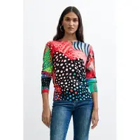 Desigual , Maglione stampato a colori, Donna, Nero, XL