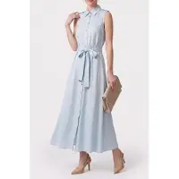 Guess Marciano GUESS Iva Chemiser Ss Long Soft Blue Taglia: 40 | Maxi abiti Outlet | Donna | Blu