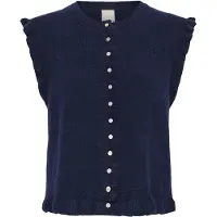 Ichi Gilet in maglia 'IHPOVOKE' blu scuro