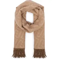 Liu Jo stola monogram con frange cammello
