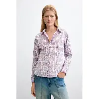 Desigual , Camicia a fiori 100% cotone, Donna, Cotone, Rosso, XL