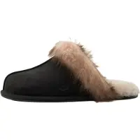 Ugg per donna. 1183330 Pantofole in pelle Scuffette Nubuck nero (37), Basso, Nessuno, Homewear