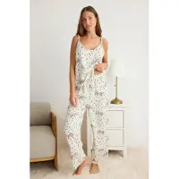 Trendyol Pigiama camoscio / marino / blu chiaro / rosa antico