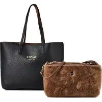 Replay Borsa shopper Vera Pelle 36 cm nero