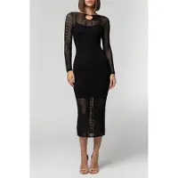 Guess Marciano By Emma Ls Sweater Dress Jet Black Taglia: 36 | Abiti Midi Outlet | Donna | Nero