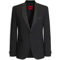 HUGO per uomo. 50570749 Giacca da smoking Arti in nero (94), Da sera, Lana, Classico