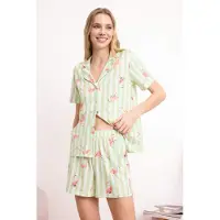 Trendyol Pigiama crema / verde chiaro / rosa