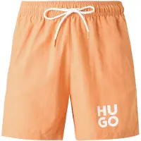 HUGO Pantaloncini da bagno 'PAOLO' arancione / bianco