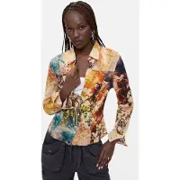 Desigual , Camicia stampata, Donna, Cotone, Blu, M