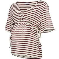 Mamalicious Maglietta 'MLGiovanna Tess' beige / rosso carminio