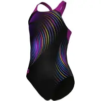 Arena Girl's Pinwheel Swimsuit V Back Costume intero Bambini (152, nero)
