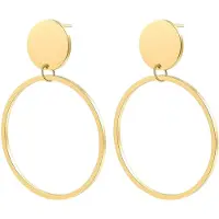 Hey Happiness Orecchini 'Round Drop Hoop' oro
