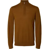 Selected Maglione A Mezza Cerniera Uomini Marrone XXL
