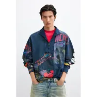 Desigual , Felpa collage Mickey, Uomo, Cotone, Blu, XS