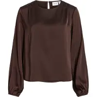 Vila Vienna Round Neck Top A Maniche Lunghe