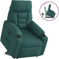 Syfax Poltrona Alzapersona Reclinabile Verde Scuro in Tessuto