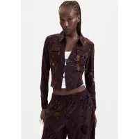 Desigual , Maglia a maniche lunghe in maglia, Donna, Poliestere, Marrone, M