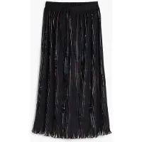 Desigual , Gonna midi plissettata floreale, Donna, Poliestere, Nero, M