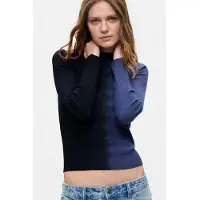 Desigual , Maglione bicolore a costine, Donna, Blu, XL