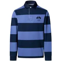 Hackett London per uomo. HM5700027 Polo da rugby blu LRC BK Patch (XL), Casual, Cotone, Manica lunga