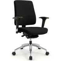 Versee Basic sedia da ufficio in tessuto nero - sedia girevole ergonomica e sedia da scrivania, comoda per lunghi periodi di seduta, robusta sedia girevole con una capacità di carico fino a 150 kg