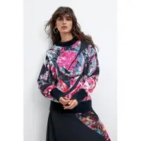 Desigual , maglione oversize stampato m. c. lacroix, Donna, Nero, L