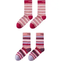 Reima Kid's Parit Stripe Socks Calze merino Bambini (34-37, fuchsia)