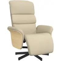 vidaXL Poltrona relax con poggiapiedi in tessuto crema