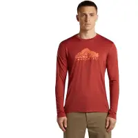 Icebreaker Merino 150 Tech Lite L/S Tee Aoraki Explorer Maglia merino Uomo (M, rosso)