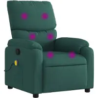 vidaXL Sedia da massaggio in tessuto verde scuro