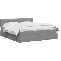 vidaXL Letto a castello con contenitore LED con materasso, grigio chiaro, 180 x 200 cm, tessuto