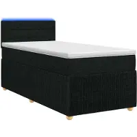 vidaXL Letto a molle con materasso nero 80 x 200 cm in tessuto
