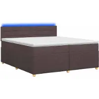 Syfax Letto a molle con materasso marrone scuro 200 x 200 cm in tessuto