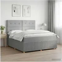 vidaXL LED letto a molle con materasso grigio chiaro 160 x 200 cm tessuto