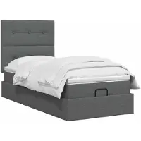 vidaXL Panca-letto con materasso e luci LED, grigio scuro, 80 x 200 cm, tessuto