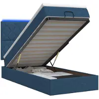vidaXL Panca-letto con materasso e luci LED blu, 100 x 200 cm, rivestita in tessuto