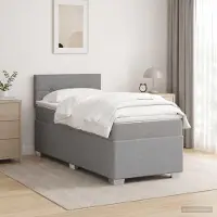 Prolenta Maison Exclusive - Letto boxspring con materasso Grigio chiaro 90 x 190 cm Tessuto