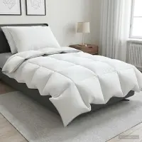 Syfax Set di piumini per letto in piuma d'oca, 90%, modello FULDA, 3 pezzi, dimensioni 140 x 220 cm, per l'inverno